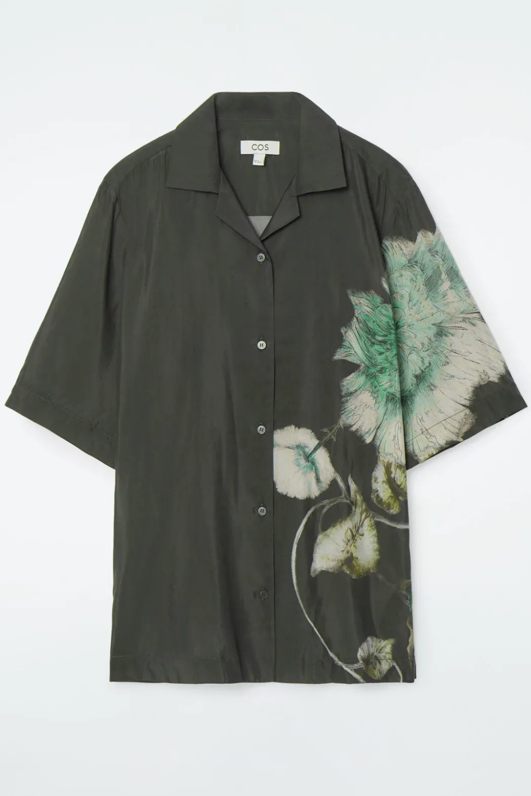 Best COS RELAXED FLORAL RESORT SHIRT CHARCOAL / FLORAL