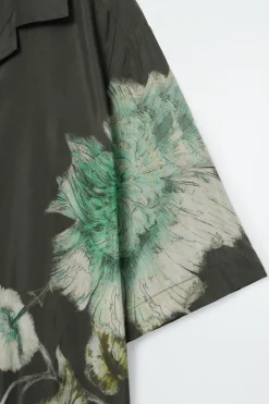 Best COS RELAXED FLORAL RESORT SHIRT CHARCOAL / FLORAL