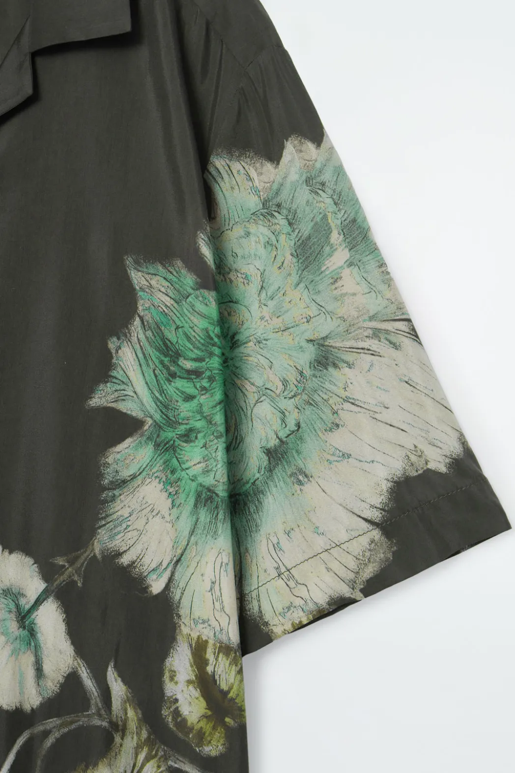 Best COS RELAXED FLORAL RESORT SHIRT CHARCOAL / FLORAL