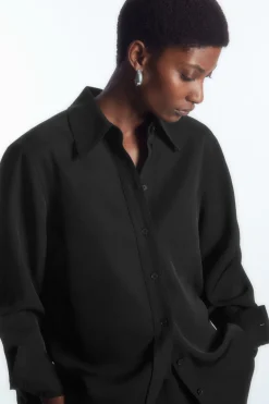 Best COS RELAXED FLUID SHIRT BLACK