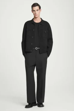 Online COS RELAXED KNITTED SILK VEST BLACK