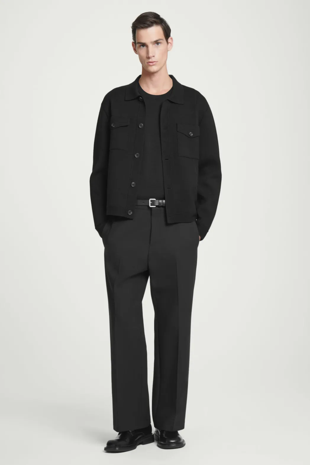 Online COS RELAXED KNITTED SILK VEST BLACK
