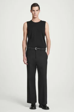 Online COS RELAXED KNITTED SILK VEST BLACK