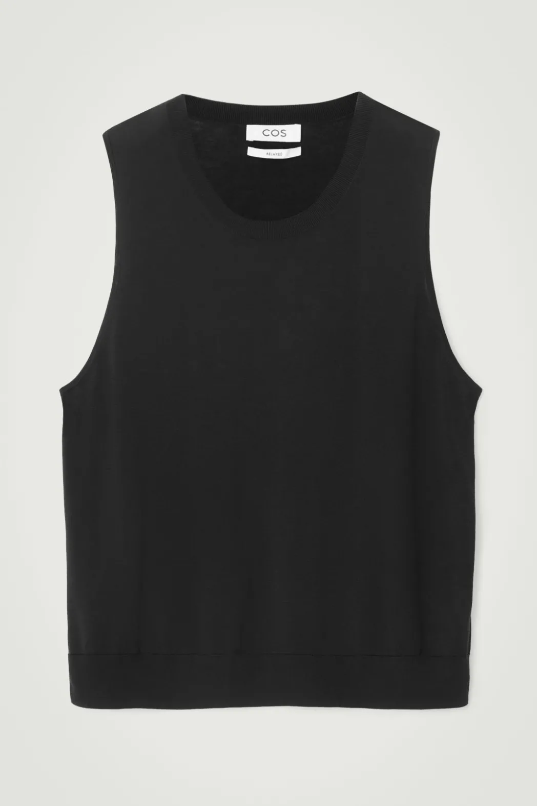 Online COS RELAXED KNITTED SILK VEST BLACK