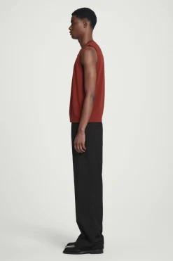 COS RELAXED KNITTED SILK VEST RED
