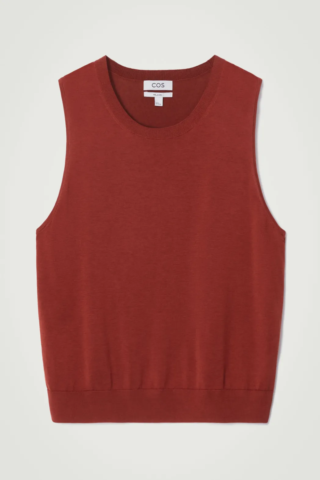 COS RELAXED KNITTED SILK VEST RED