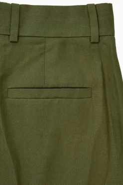 Hot COS RELAXED LINEN-BLEND WIDE-LEG PANTS DARK KHAKI