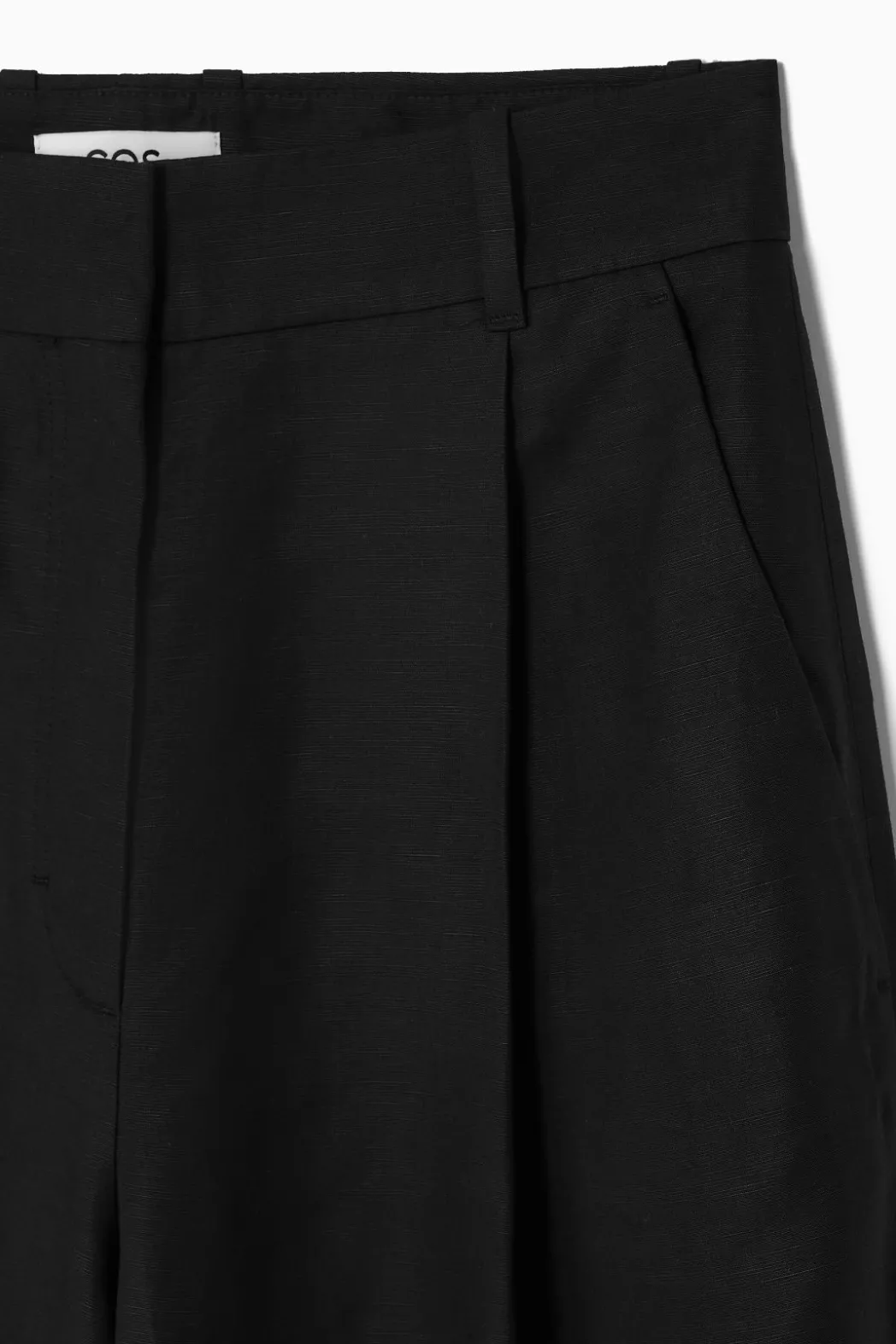 Outlet COS RELAXED LINEN-BLEND WIDE-LEG PANTS BLACK