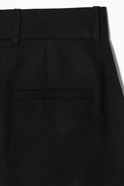 Outlet COS RELAXED LINEN-BLEND WIDE-LEG PANTS BLACK