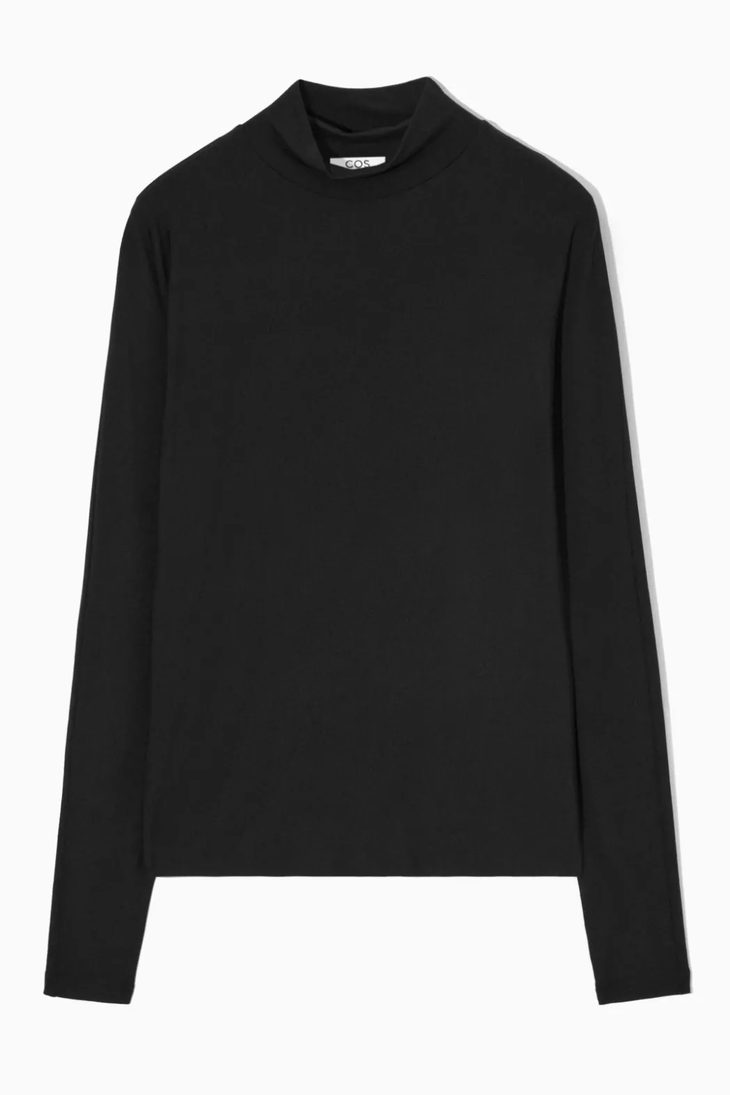 Outlet COS RELAXED LONG-SLEEVED ROLL-NECK TOP BLACK