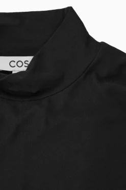 Outlet COS RELAXED LONG-SLEEVED ROLL-NECK TOP BLACK