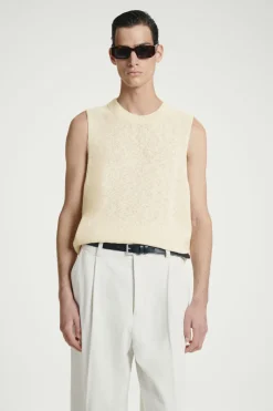 COS RELAXED MÉLANGE-KNIT COTTON TANK OATMEAL MÉLANGE