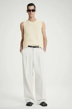 COS RELAXED MÉLANGE-KNIT COTTON TANK OATMEAL MÉLANGE