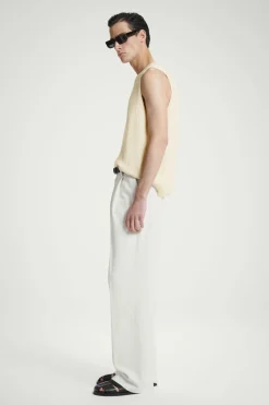 COS RELAXED MÉLANGE-KNIT COTTON TANK OATMEAL MÉLANGE