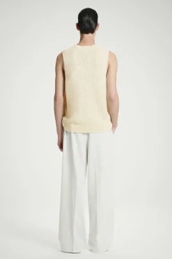 COS RELAXED MÉLANGE-KNIT COTTON TANK OATMEAL MÉLANGE