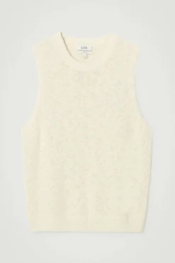 COS RELAXED MÉLANGE-KNIT COTTON TANK OATMEAL MÉLANGE