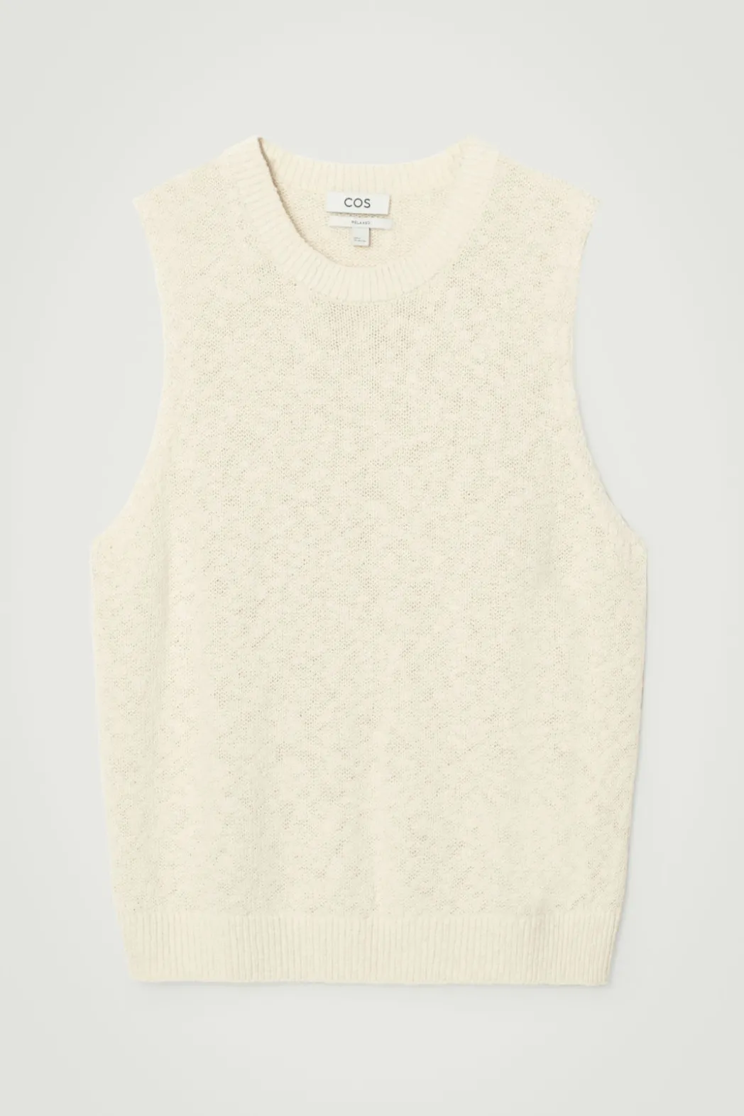 COS RELAXED MÉLANGE-KNIT COTTON TANK OATMEAL MÉLANGE
