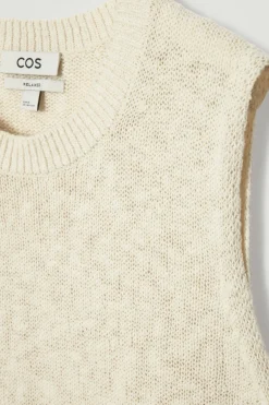 COS RELAXED MÉLANGE-KNIT COTTON TANK OATMEAL MÉLANGE