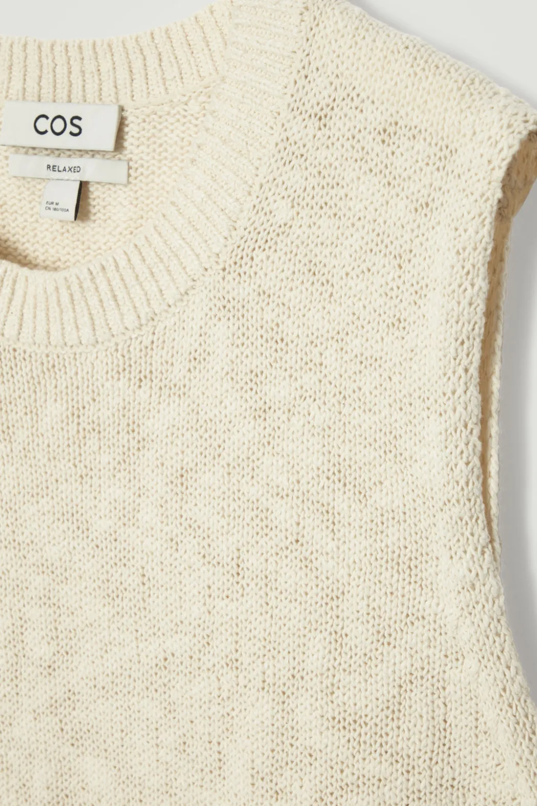 COS RELAXED MÉLANGE-KNIT COTTON TANK OATMEAL MÉLANGE