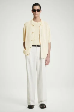 Clearance COS RELAXED MÉLANGE-KNIT SHIRT OATMEAL MÉLANGE