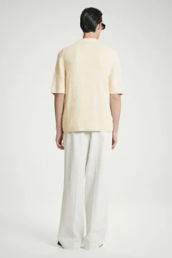 Clearance COS RELAXED MÉLANGE-KNIT SHIRT OATMEAL MÉLANGE