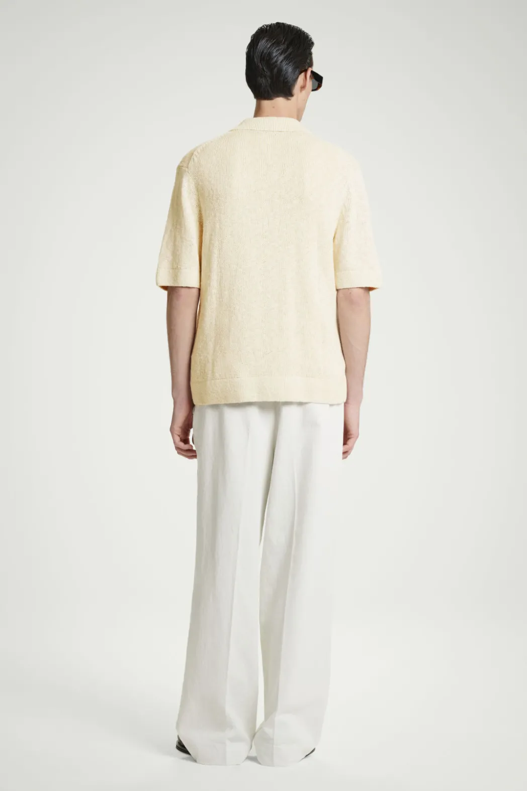 Clearance COS RELAXED MÉLANGE-KNIT SHIRT OATMEAL MÉLANGE