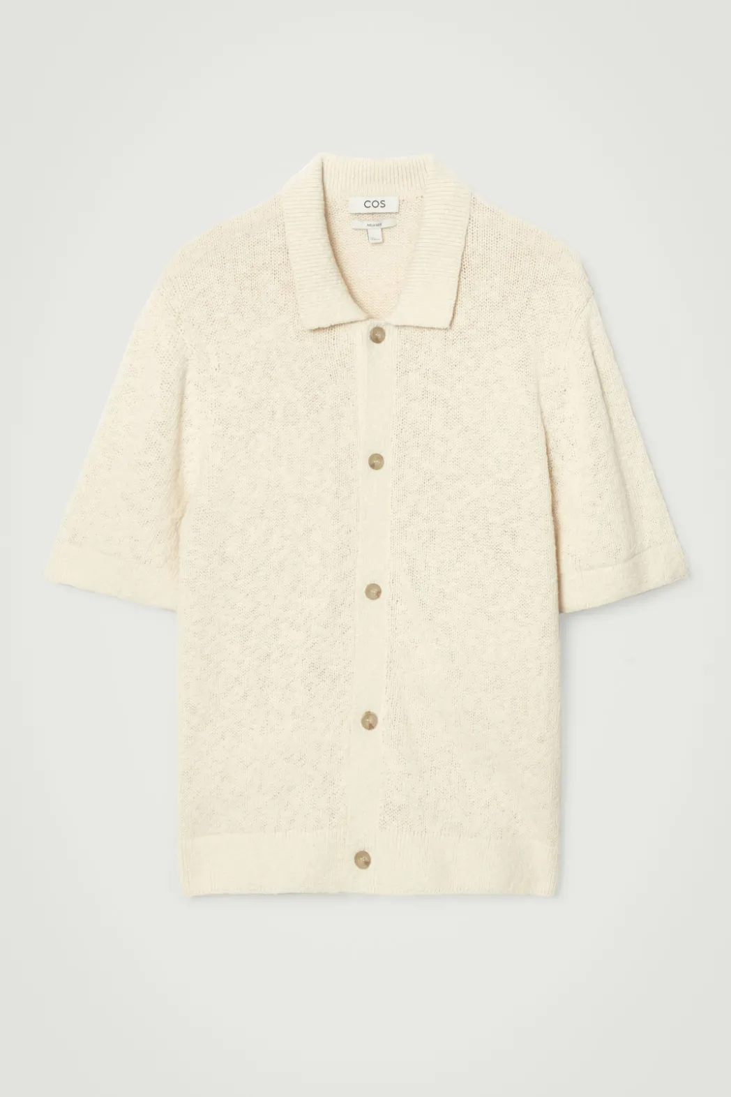 Clearance COS RELAXED MÉLANGE-KNIT SHIRT OATMEAL MÉLANGE