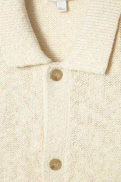 Clearance COS RELAXED MÉLANGE-KNIT SHIRT OATMEAL MÉLANGE