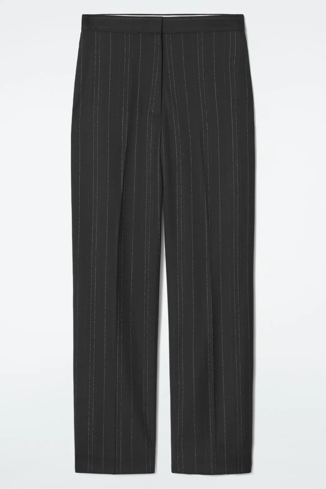 Outlet COS RELAXED PINSTRIPED BARREL-LEG PANTS BLACK / PINSTRIPED