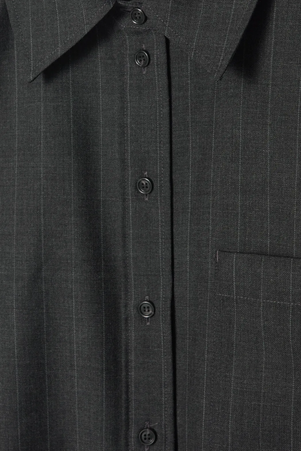 Outlet COS RELAXED PINSTRIPED WOOL SHIRT DARK GRAY / PINSTRIPED