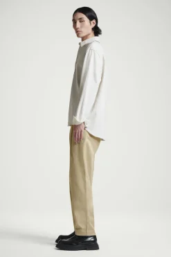 Best COS RELAXED PLEATED COTTON TAPERED PANTS BEIGE