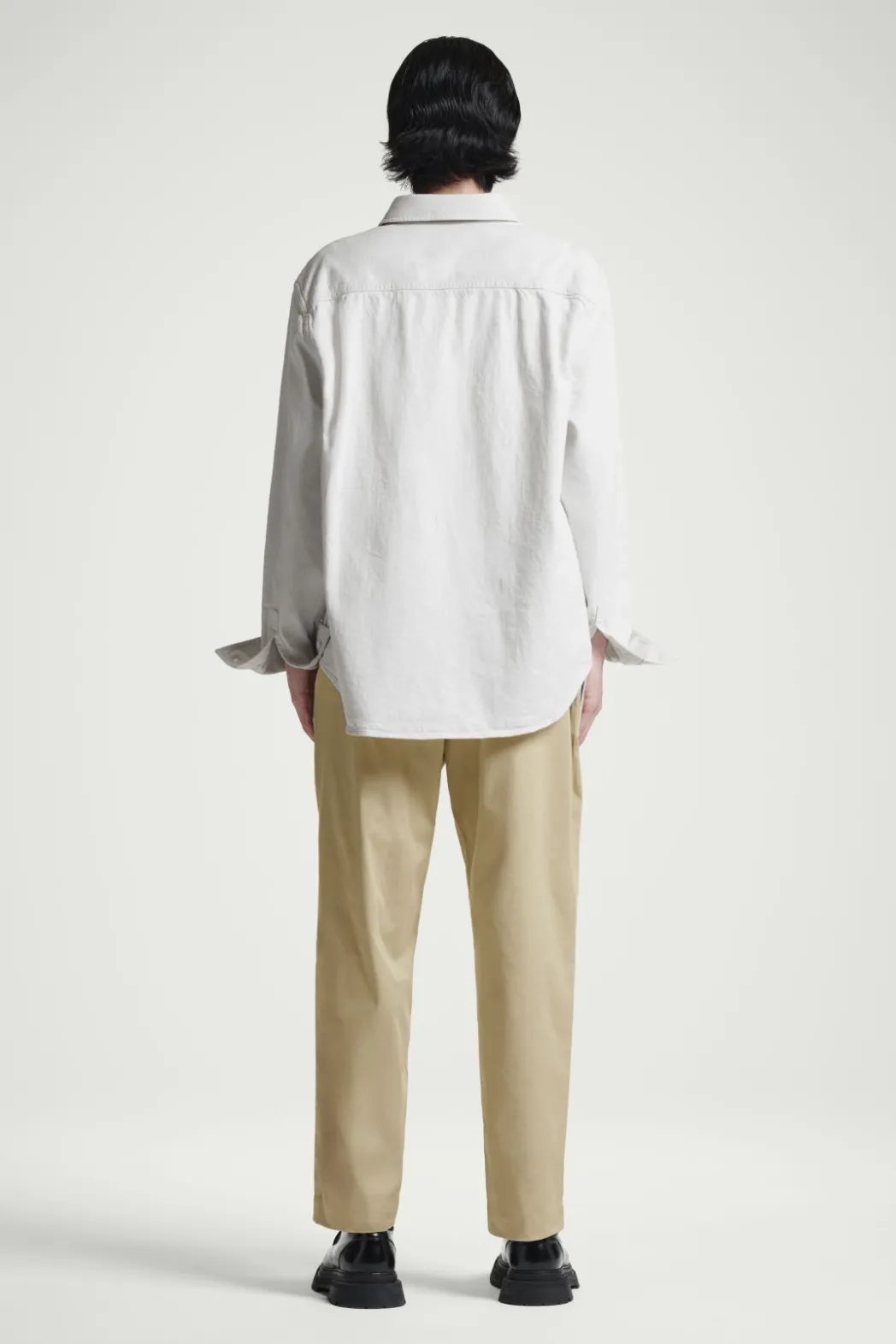 Best COS RELAXED PLEATED COTTON TAPERED PANTS BEIGE
