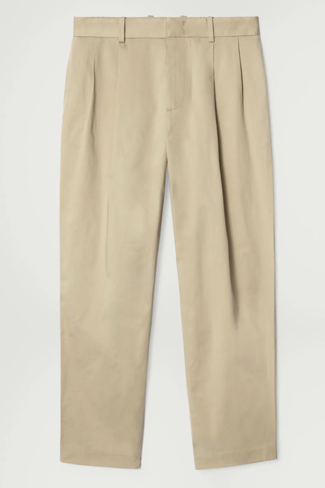 Best COS RELAXED PLEATED COTTON TAPERED PANTS BEIGE
