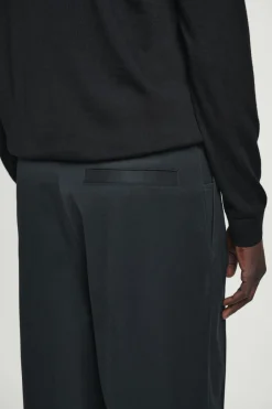 Hot COS RELAXED PLEATED COTTON WIDE-LEG PANTS NAVY