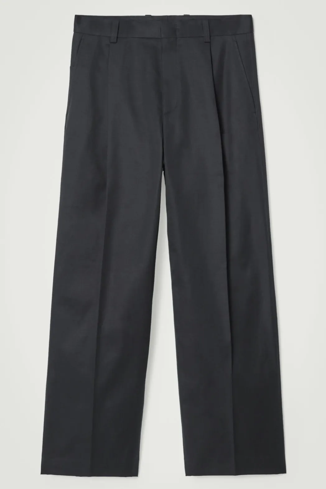Hot COS RELAXED PLEATED COTTON WIDE-LEG PANTS NAVY