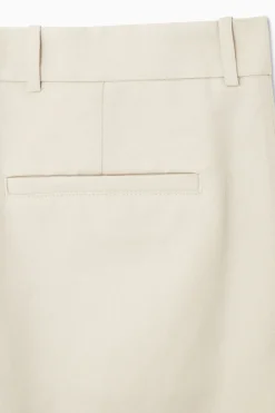 New COS RELAXED PLEATED LINEN STRAIGHT-LEG PANTS LIGHT BEIGE