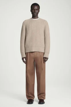 Clearance COS RELAXED POINTELLE-KNIT PURE CASHMERE SWEATER MOLE