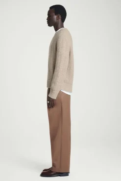 Clearance COS RELAXED POINTELLE-KNIT PURE CASHMERE SWEATER MOLE