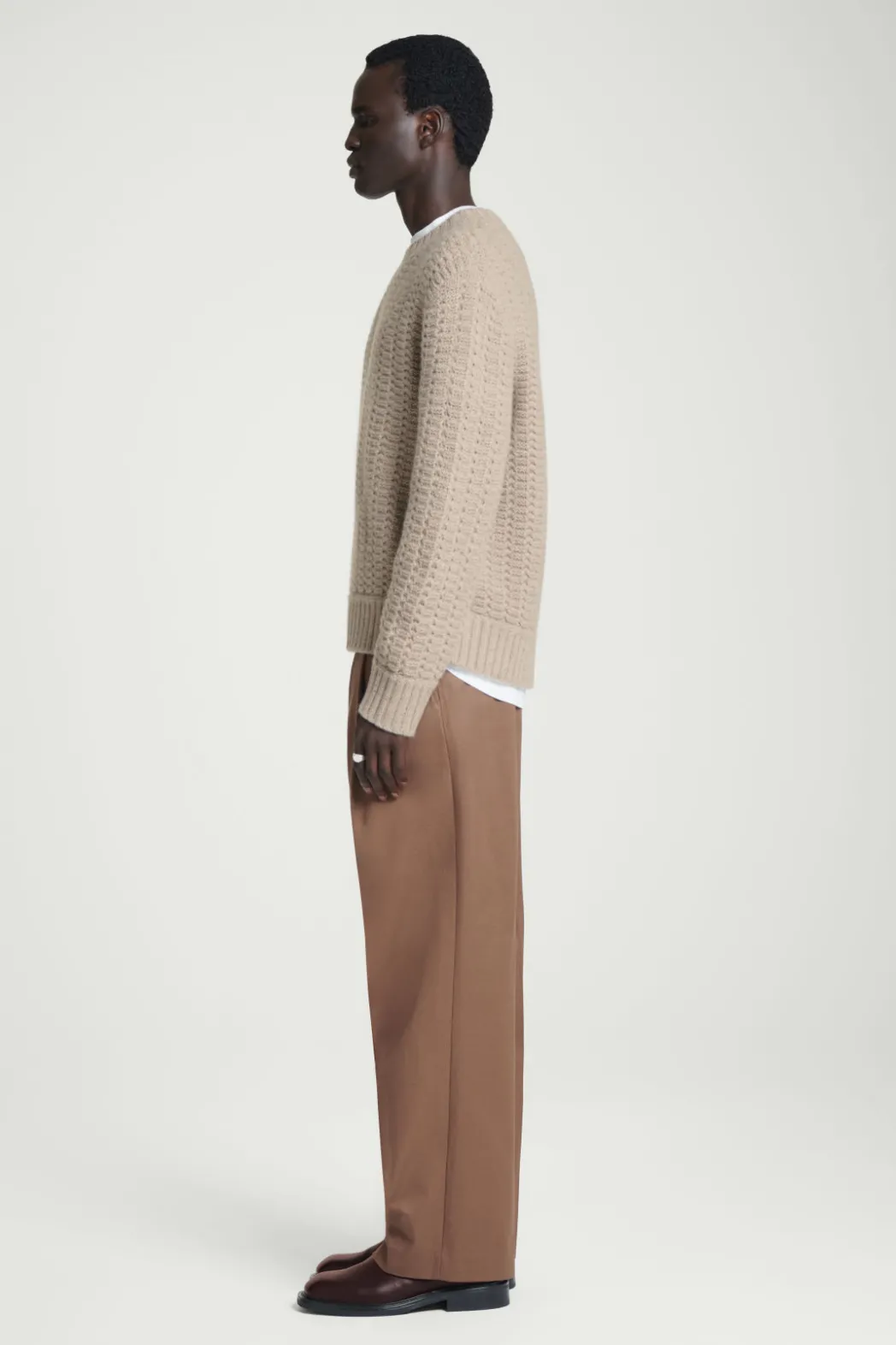 Clearance COS RELAXED POINTELLE-KNIT PURE CASHMERE SWEATER MOLE
