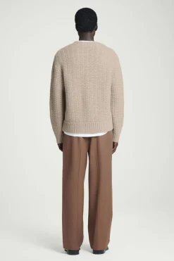 Clearance COS RELAXED POINTELLE-KNIT PURE CASHMERE SWEATER MOLE