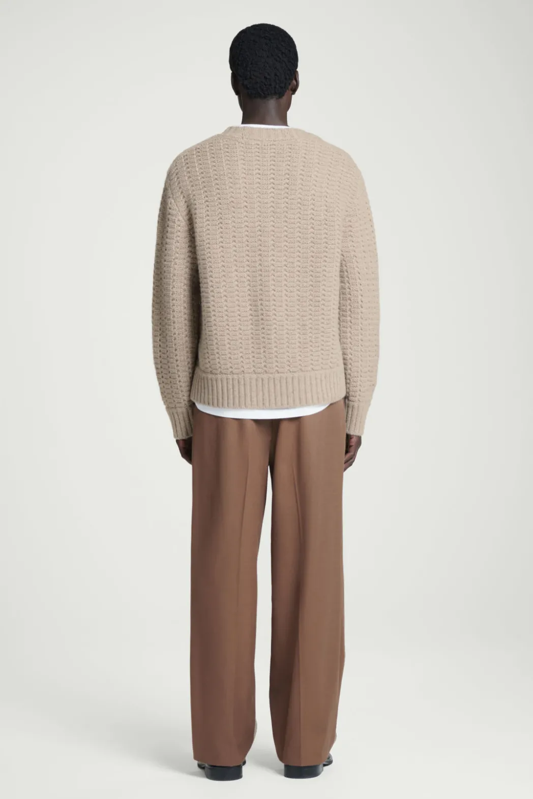 Clearance COS RELAXED POINTELLE-KNIT PURE CASHMERE SWEATER MOLE