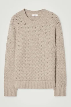 Clearance COS RELAXED POINTELLE-KNIT PURE CASHMERE SWEATER MOLE