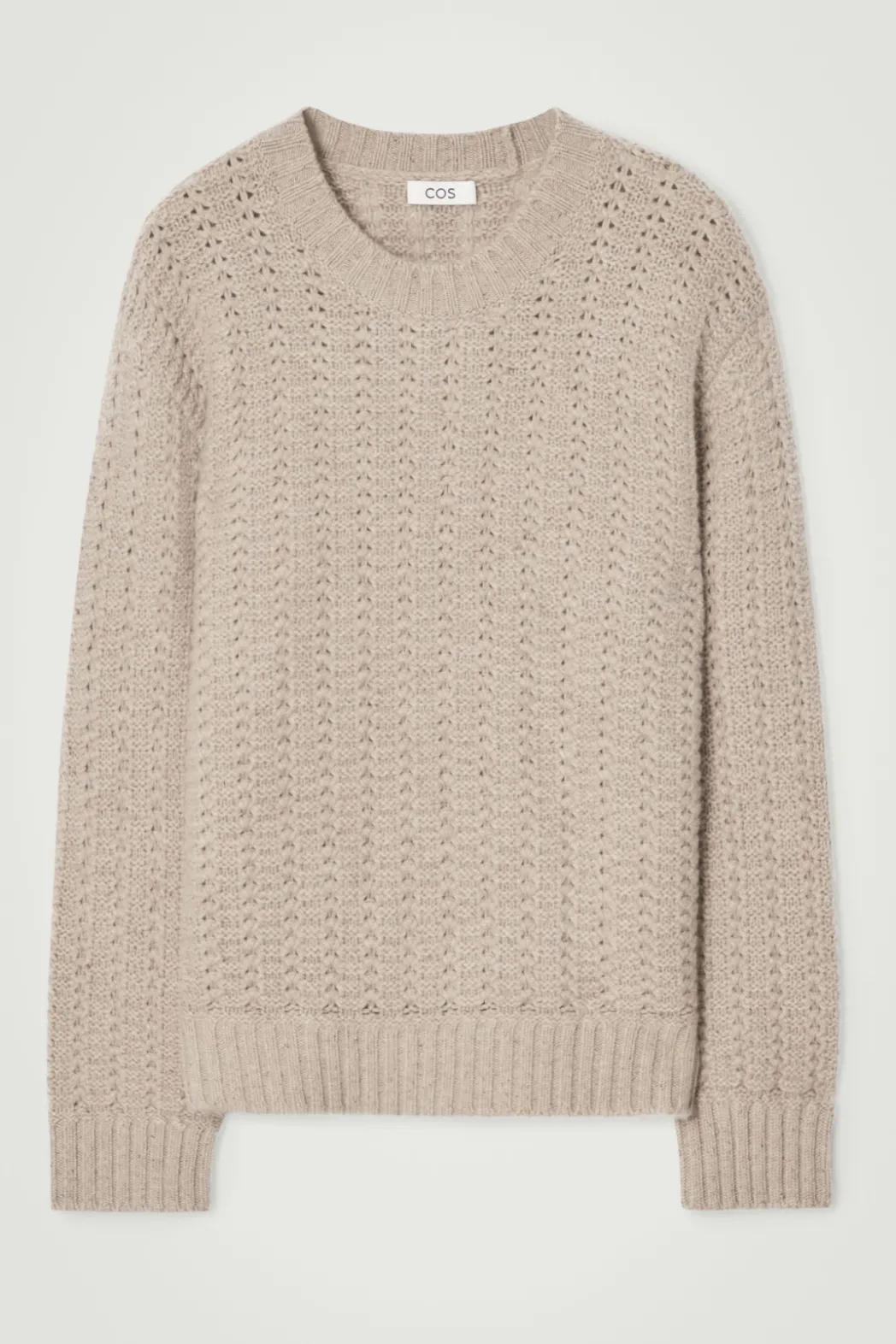 Clearance COS RELAXED POINTELLE-KNIT PURE CASHMERE SWEATER MOLE