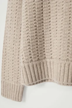 Clearance COS RELAXED POINTELLE-KNIT PURE CASHMERE SWEATER MOLE