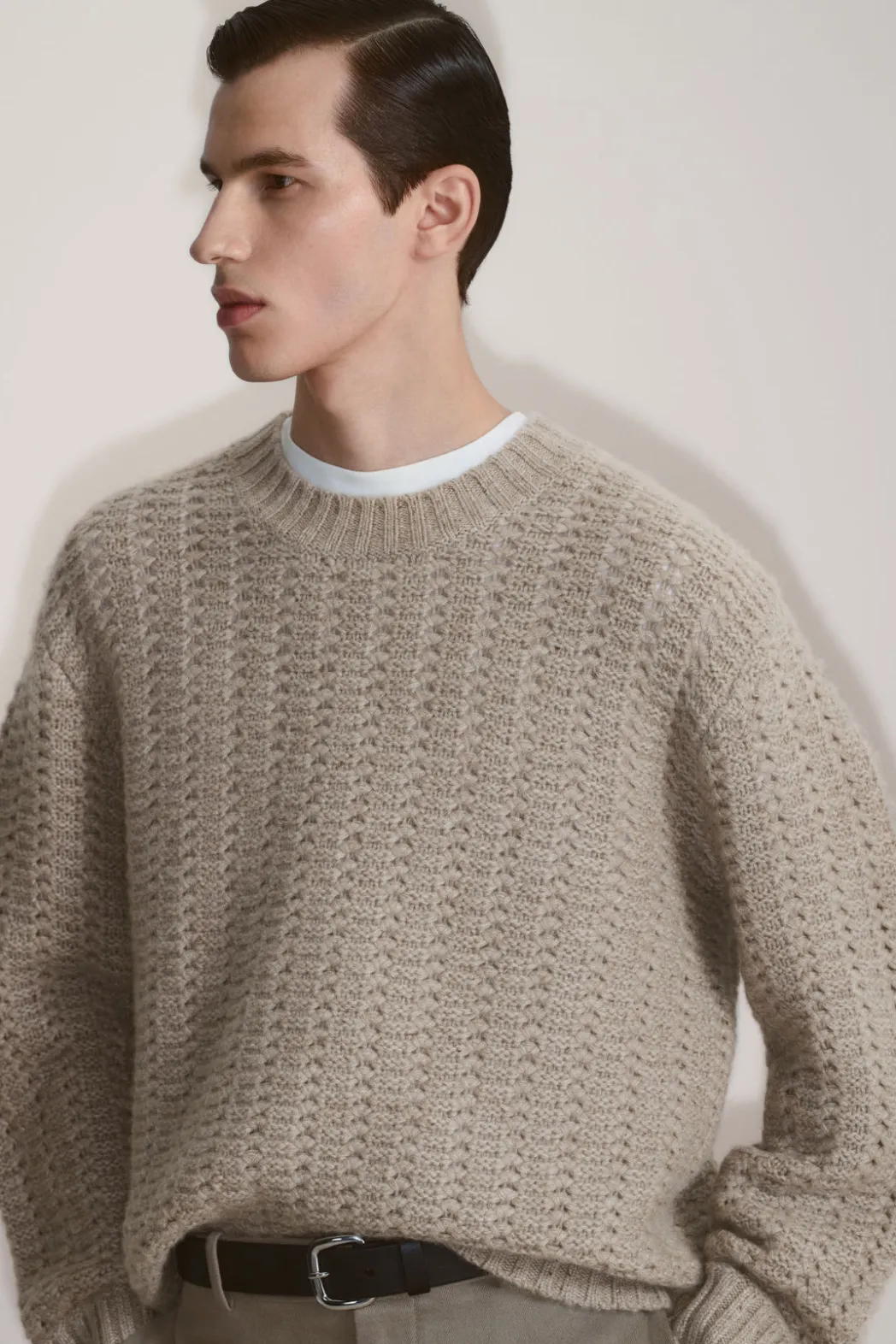 Clearance COS RELAXED POINTELLE-KNIT PURE CASHMERE SWEATER MOLE