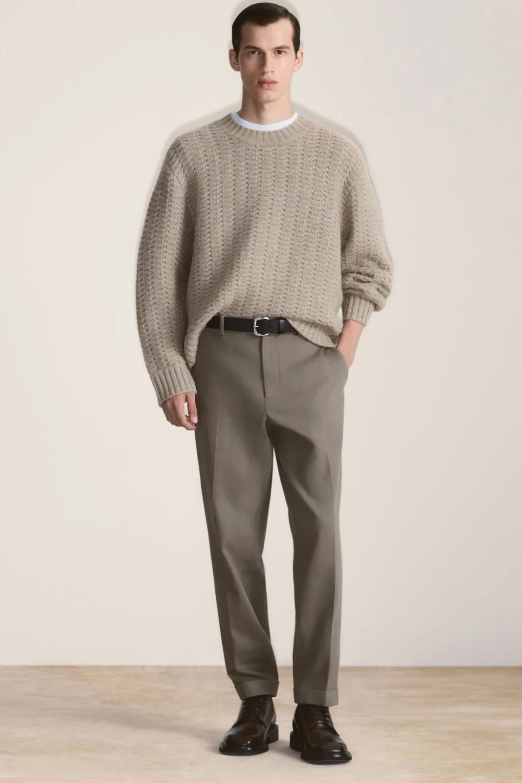 Clearance COS RELAXED POINTELLE-KNIT PURE CASHMERE SWEATER MOLE