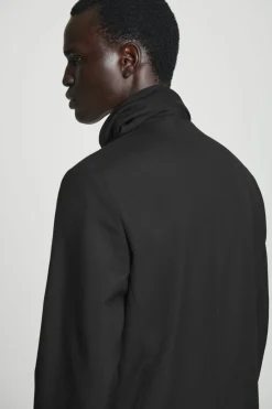 Online COS RELAXED SHAWL-COLLAR WOOL-HOPSACK BLAZER BLACK