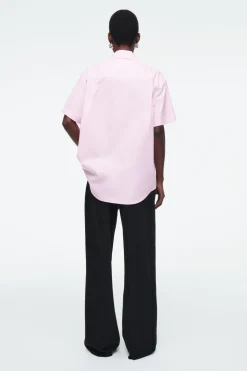 New COS RELAXED SHORT-SLEEVED COTTON SHIRT LIGHT PINK