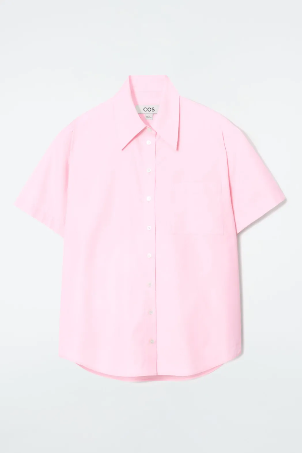 New COS RELAXED SHORT-SLEEVED COTTON SHIRT LIGHT PINK