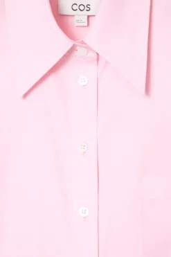 New COS RELAXED SHORT-SLEEVED COTTON SHIRT LIGHT PINK